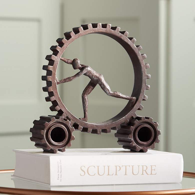 Image 1 Man Running in Gear 10 1/4" High Sculpture