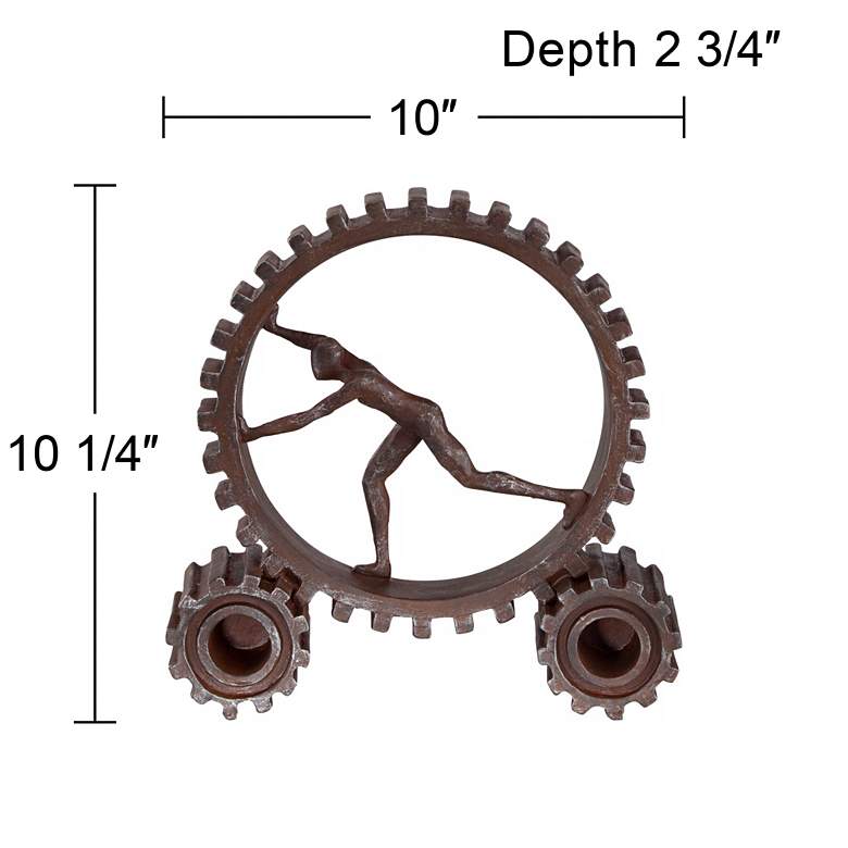 Image 5 Man Running in Gear 10 1/4 inch High Sculpture more views