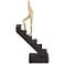 Man Walk Up Stairs 11 1/2" High Black and Gold Sculpture