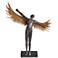 Man with Wings 17 3/4" High Matte Black and Gold Statue