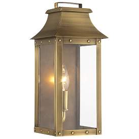 Image1 of Manchester 1-Light Aged Brass Pocket Wall Light