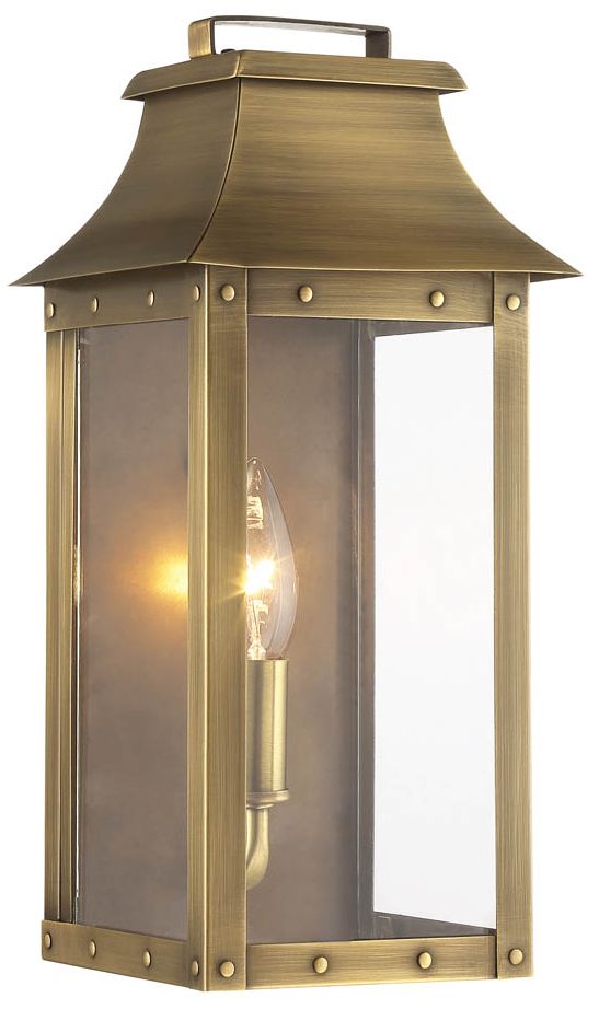 Manchester 13 1/4" High Aged Brass Outdoor Wall Light