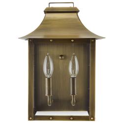 Manchester 2-Light Aged Brass Pocket Wall Light