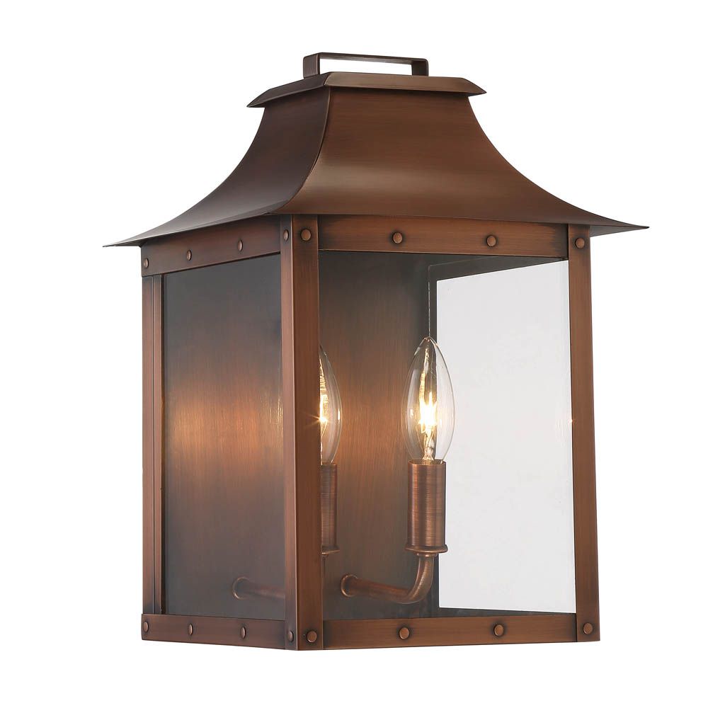 Image 4 Manchester 2-Light Copper Patina Pocket Wall Light more views