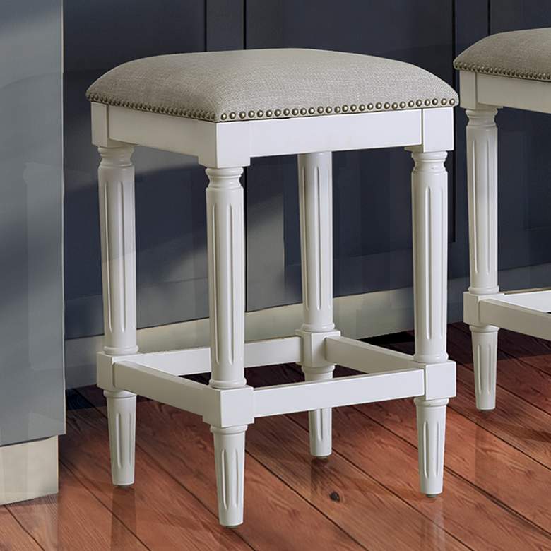 Image 1 Manchester 27" Alabaster White Wood Counter Stool