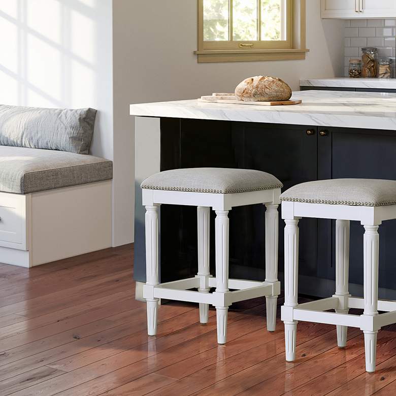 Image 7 Manchester 27" Alabaster White Wood Counter Stool more views