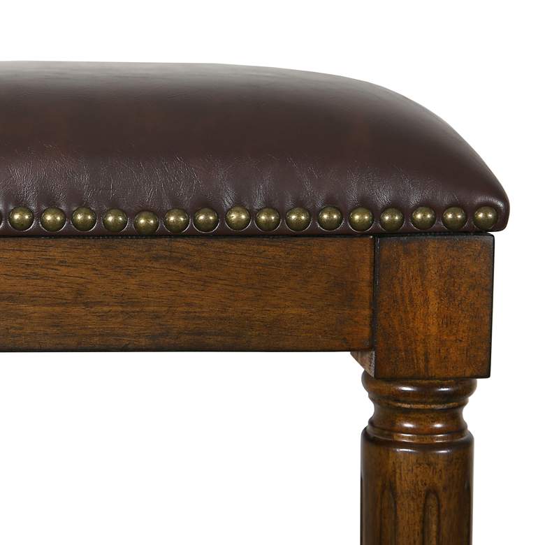 Image 3 Manchester 27" Distressed Walnut Wood Counter Stool more views