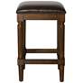 Manchester 27" Distressed Walnut Wood Counter Stool