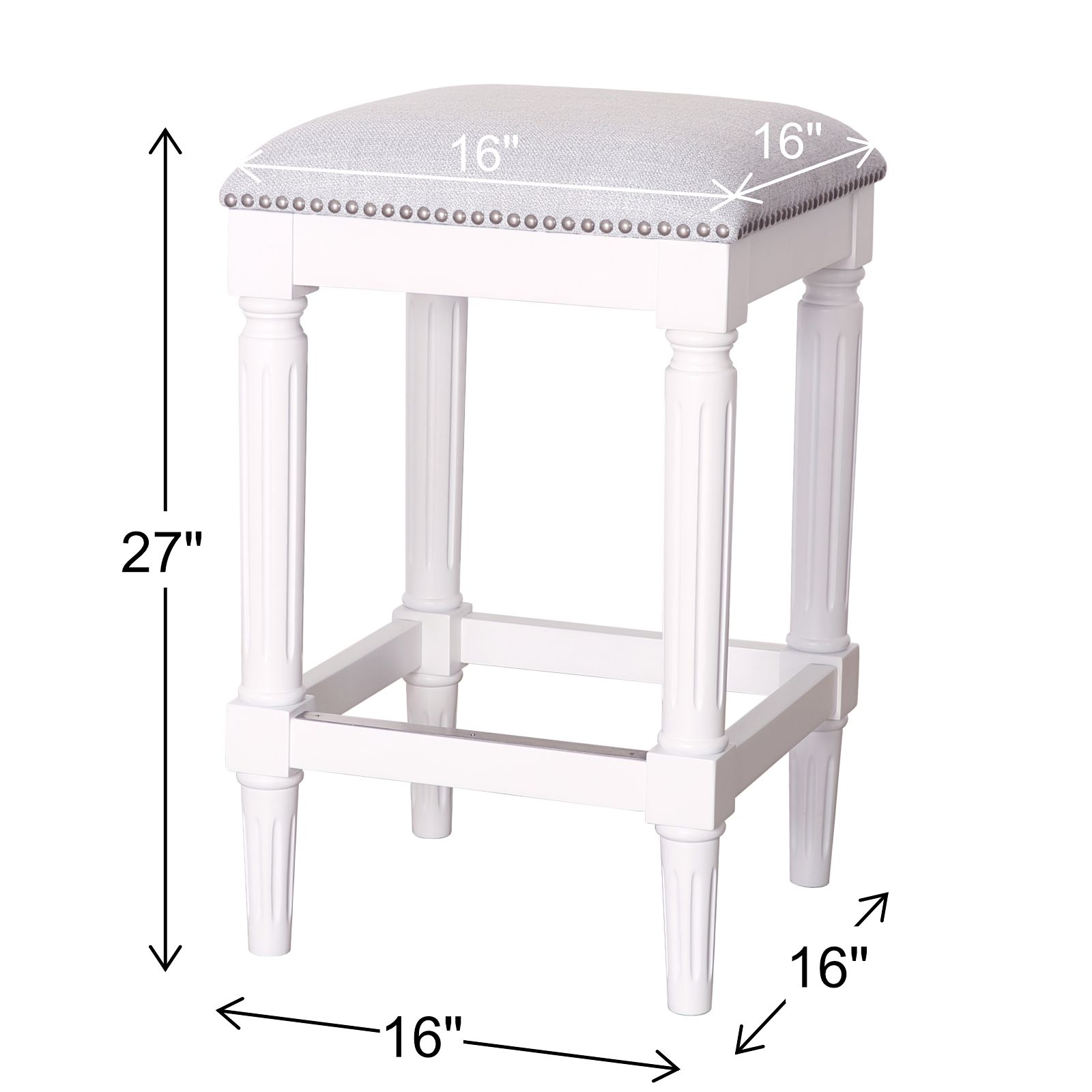 Manchester 27" White Wood Counter Stool
