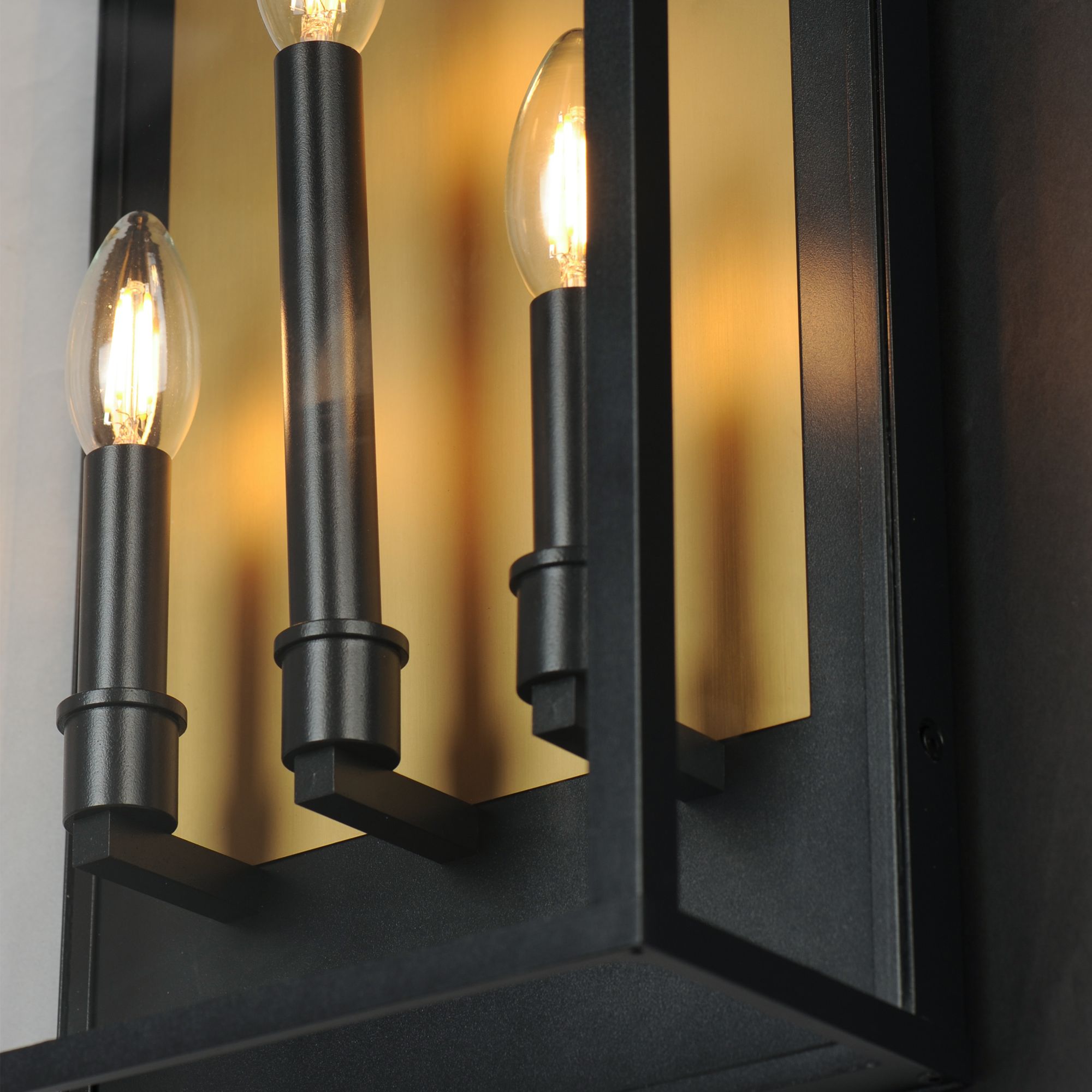 Image 4 Manchester 3-Light Large Outdoor Wall Sconce Black more views