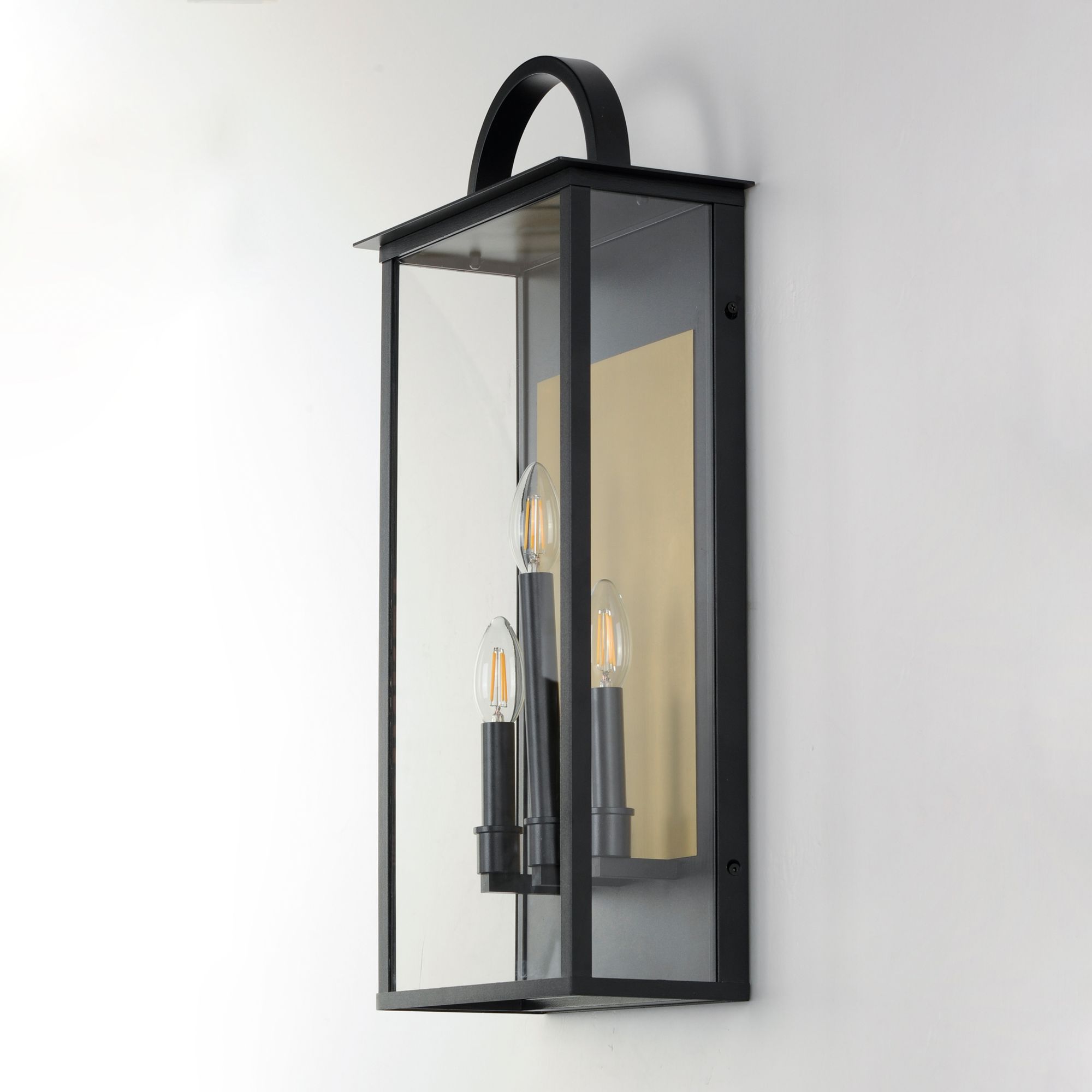 Image 5 Manchester 3-Light Large Outdoor Wall Sconce Black more views