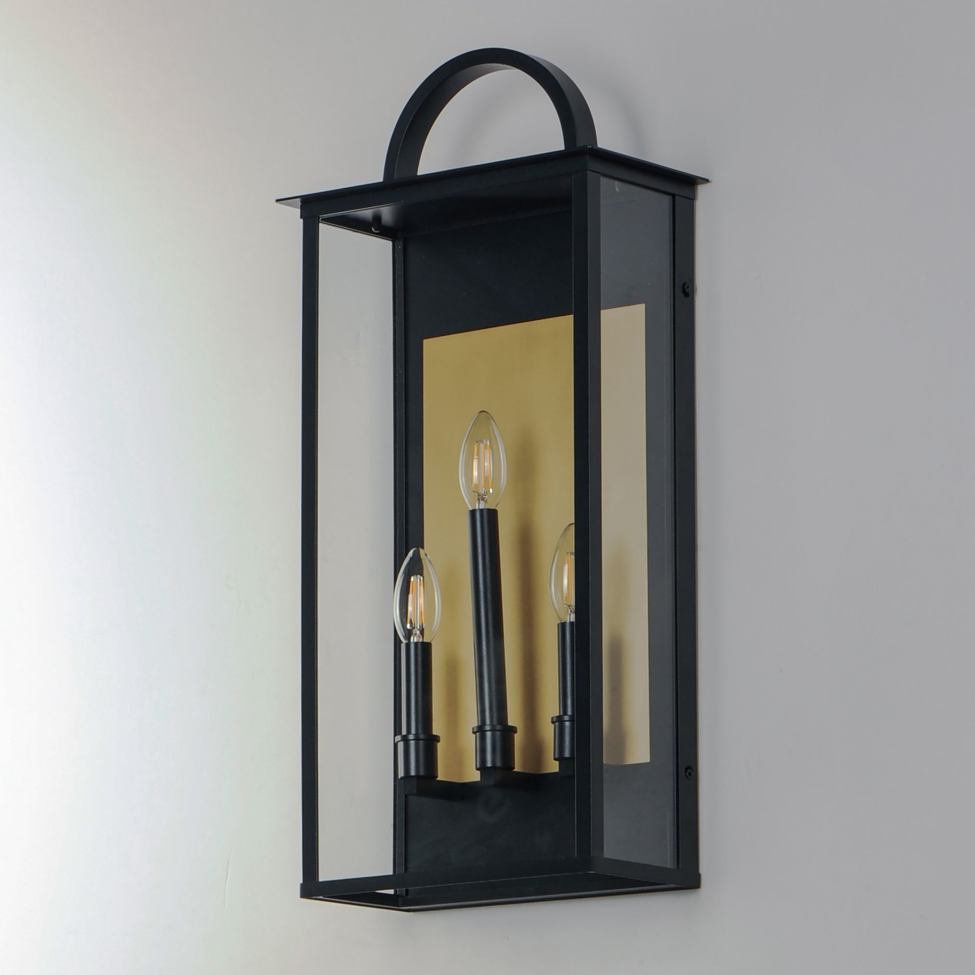 Image 7 Manchester 3-Light Large Outdoor Wall Sconce Black more views