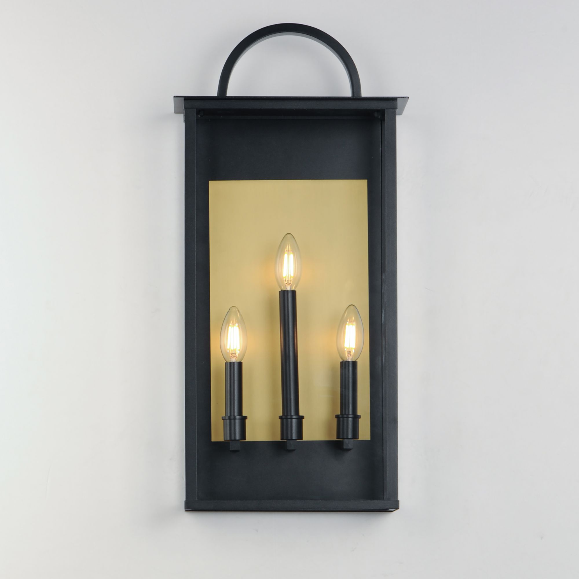 Manchester 3-Light Large Outdoor Wall Sconce Black in scene