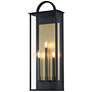 1_Manchester 30"H Black and Gold 3-Light Outdoor Wall Light