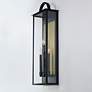 2_Manchester 30"H Black and Gold 3-Light Outdoor Wall Light more views