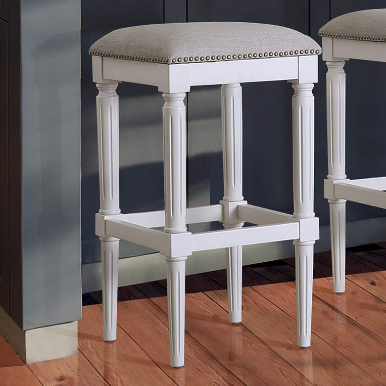 Image 1 Manchester 31" Alabaster White Wood Bar Stool