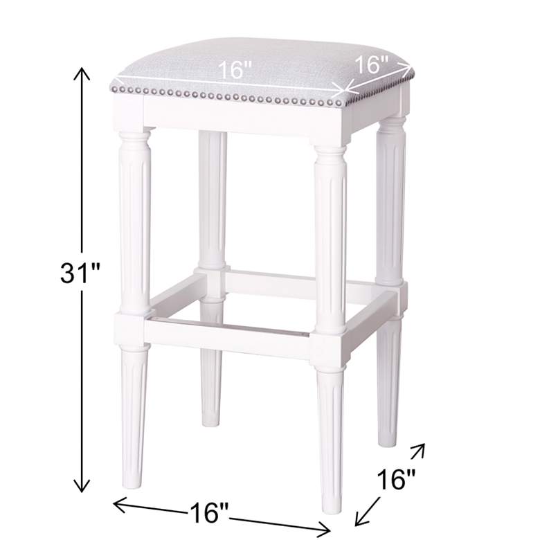 Image 6 Manchester 31" Alabaster White Wood Bar Stool more views