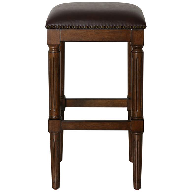 Image 4 Manchester 31 inch Distressed Walnut Wood Bar Stool more views