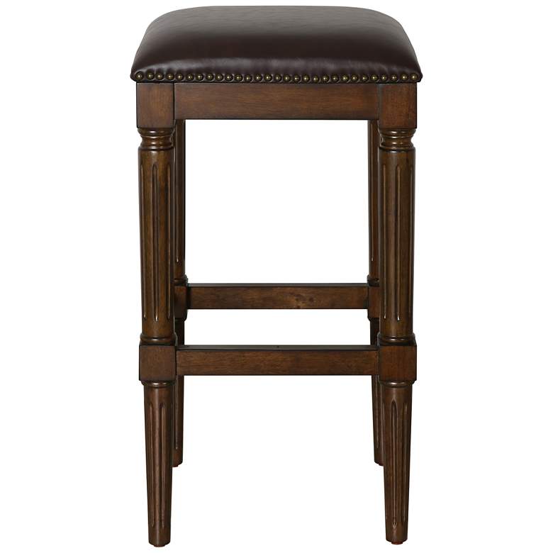 Image 5 Manchester 31" Distressed Walnut Wood Bar Stool more views