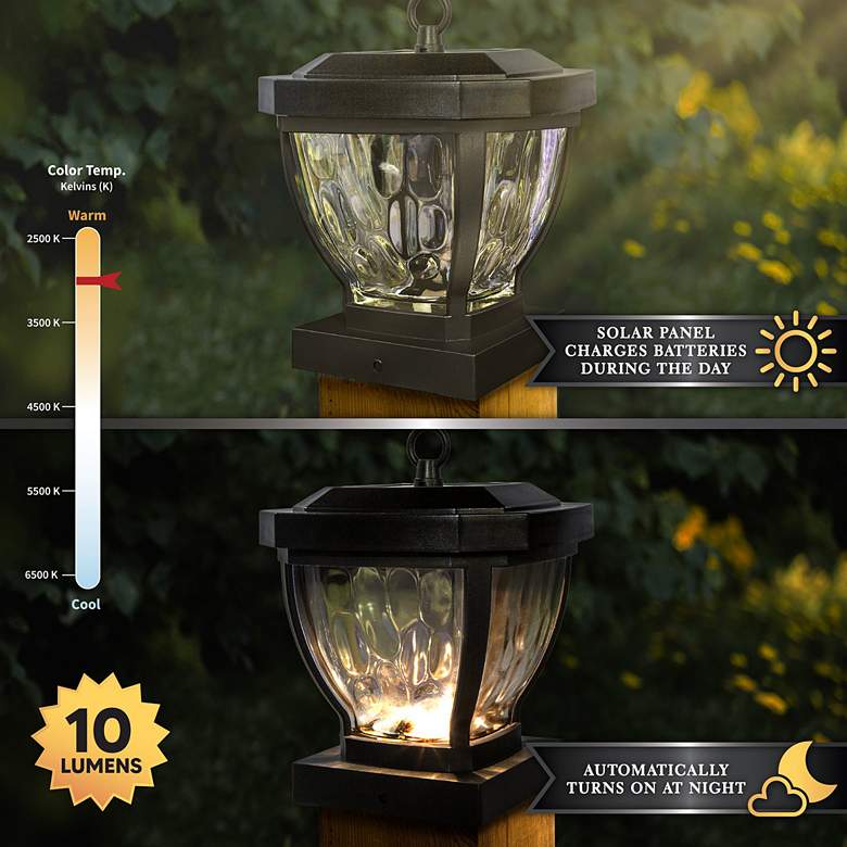 Image 5 Manchester 6 1/2" High Dark Bronze Outdoor Solar Post Cap more views