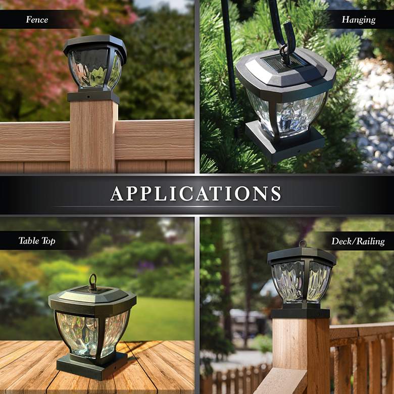 Image 6 Manchester 6 1/2" High Dark Bronze Outdoor Solar Post Cap more views