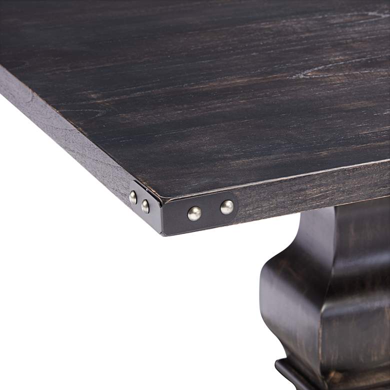Image 5 Manchester 88" Wide Vintage Black Dining Table more views