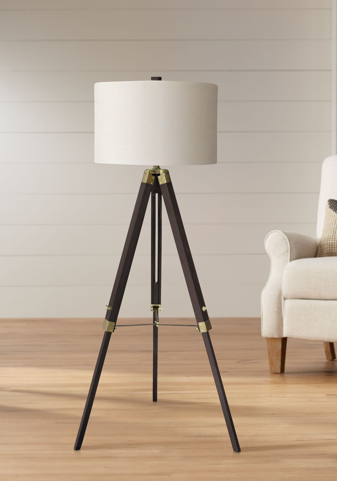 brass tripod floor lamp