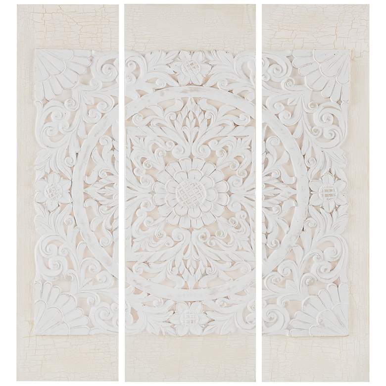 Image 2 Mandala 35 1/2" High Triptych 3-Piece 3D Canvas Wall Art Set