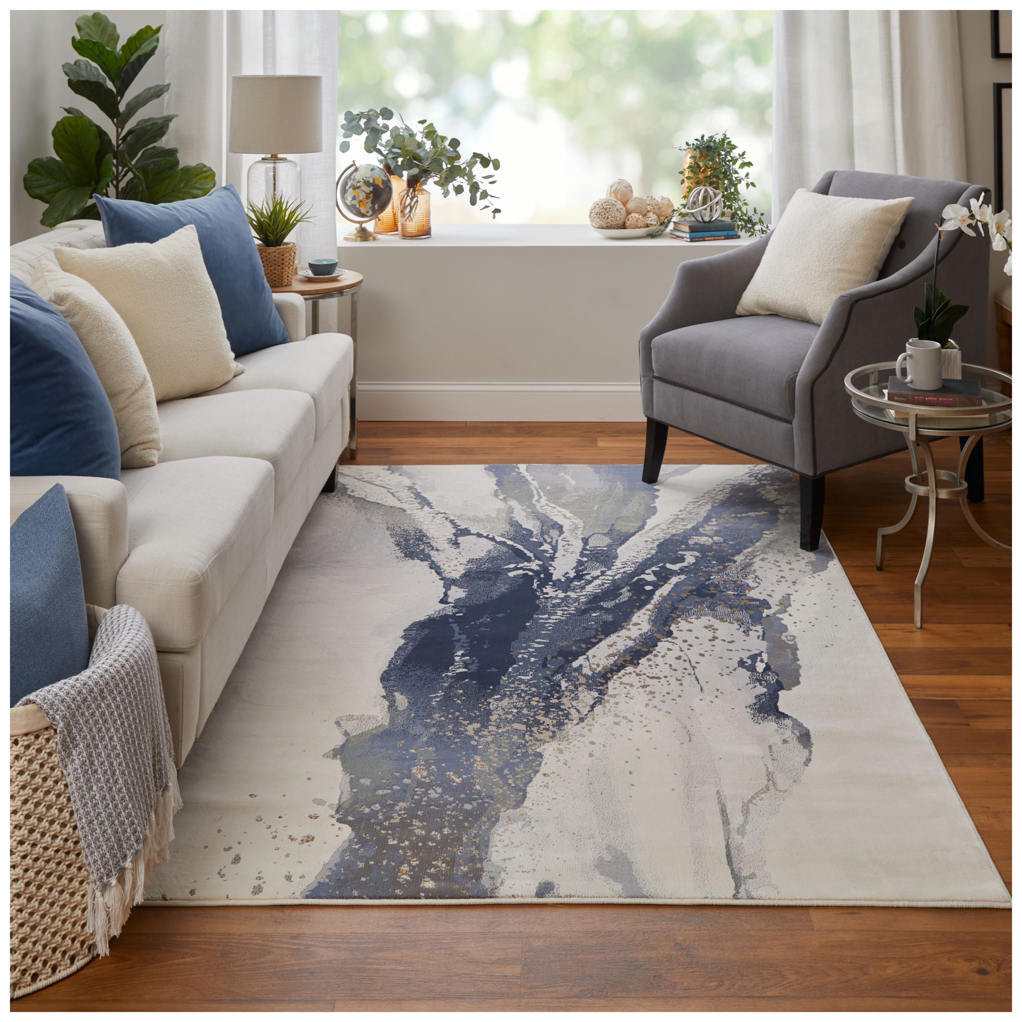 Image 2 Mandana Abstract Indoor Ivory Area Rug 39M0F 7'-9" x 10' more views