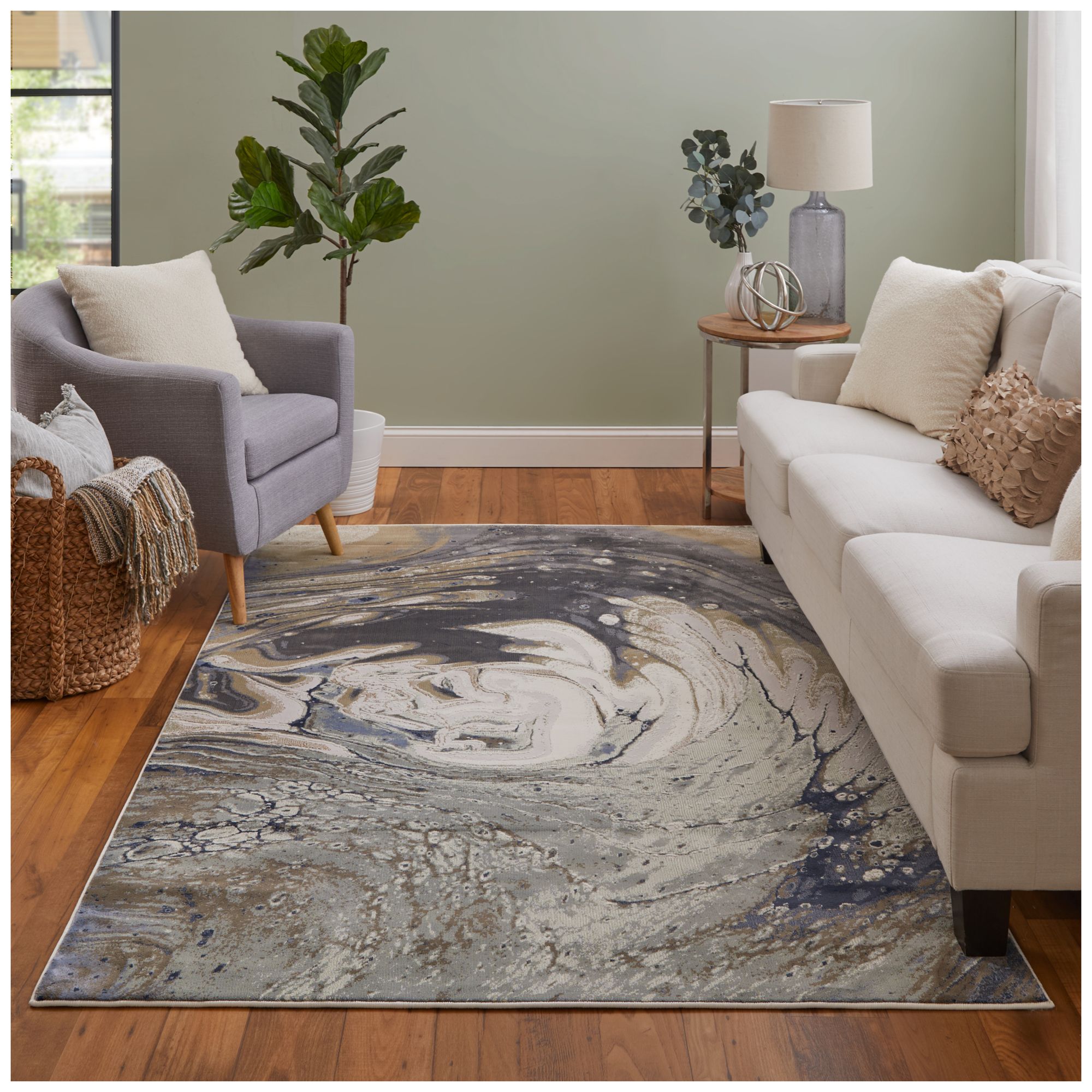 Image 2 Mandana Abstract Indoor Ivory Area Rug 39M1F 8'-2" x 11'-6" more views