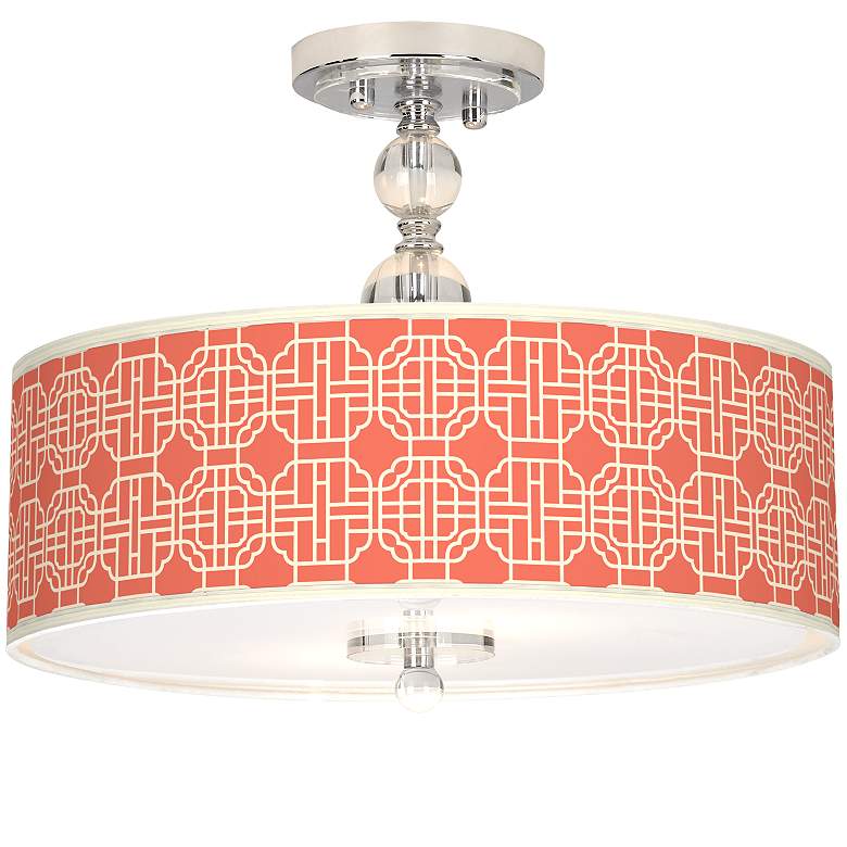Image 1 Mandarin Giclee 16" Wide Semi-Flush Ceiling Light