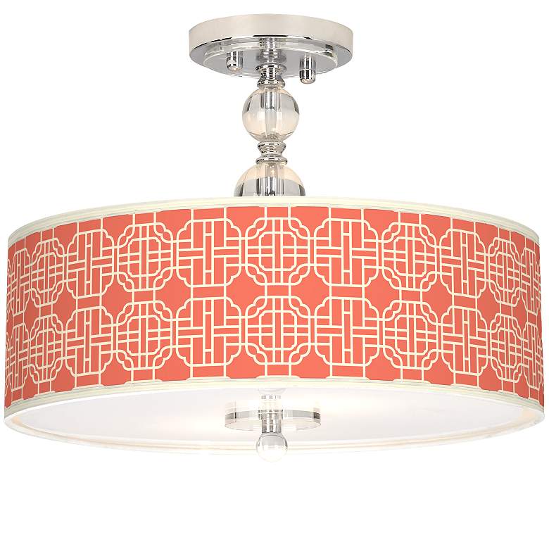 Image 1 Mandarin Giclee 16 inch Wide Semi-Flush Ceiling Light