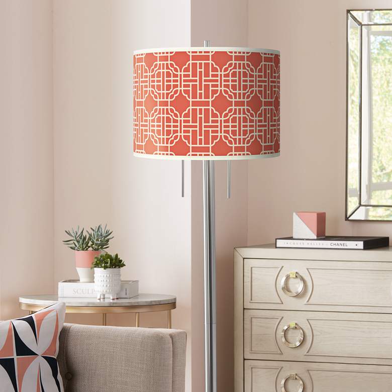 Image 1 Mandarin Giclee Brushed Nickel Garth Floor Lamp