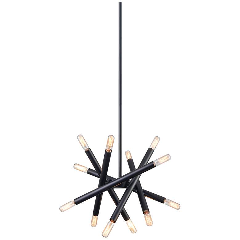 Image 1 Mandelorian 12-Light 14" Adjustable Satin Brushed Black Sputnik Chande
