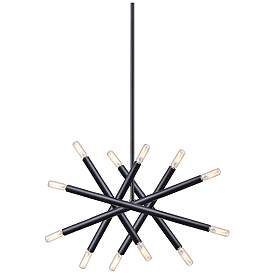 Image1 of Mandelorian 12-Light 21" Adjustable Satin Brushed Black Sputnik Chande