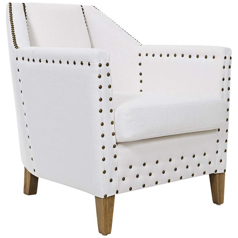 Image 1 Mandeville White Linen Deco-Modern Armchair
