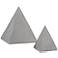 Mandir Black Nickel Metal Pyramid Sculptures Set of 2