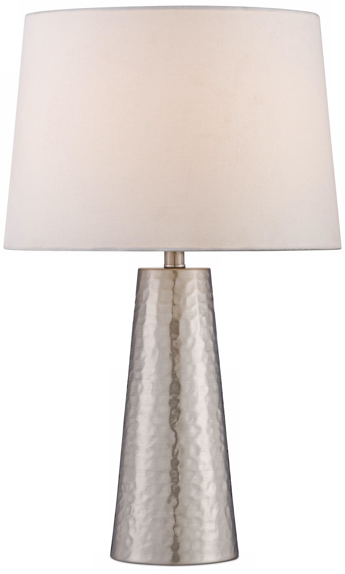 Image 2 Mandy 25 3/4" Silver Leaf Hammered Metal Cylinder Table Lamp