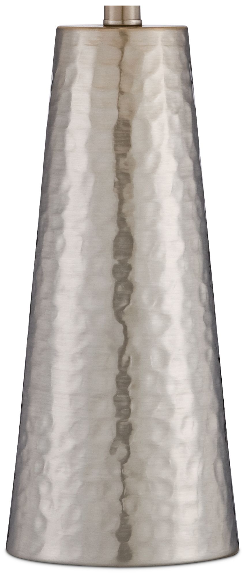 Image 4 Mandy 25 3/4" Silver Leaf Hammered Metal Cylinder Table Lamp more views