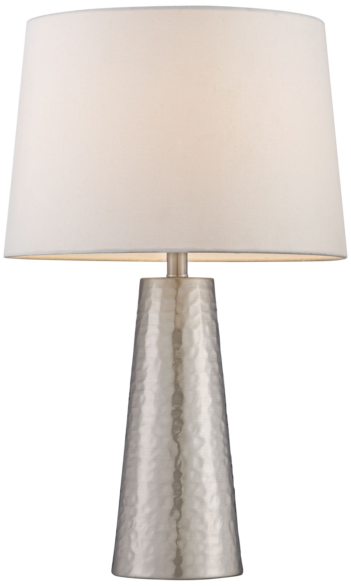 Image 6 Mandy 25 3/4" Silver Leaf Hammered Metal Cylinder Table Lamp more views