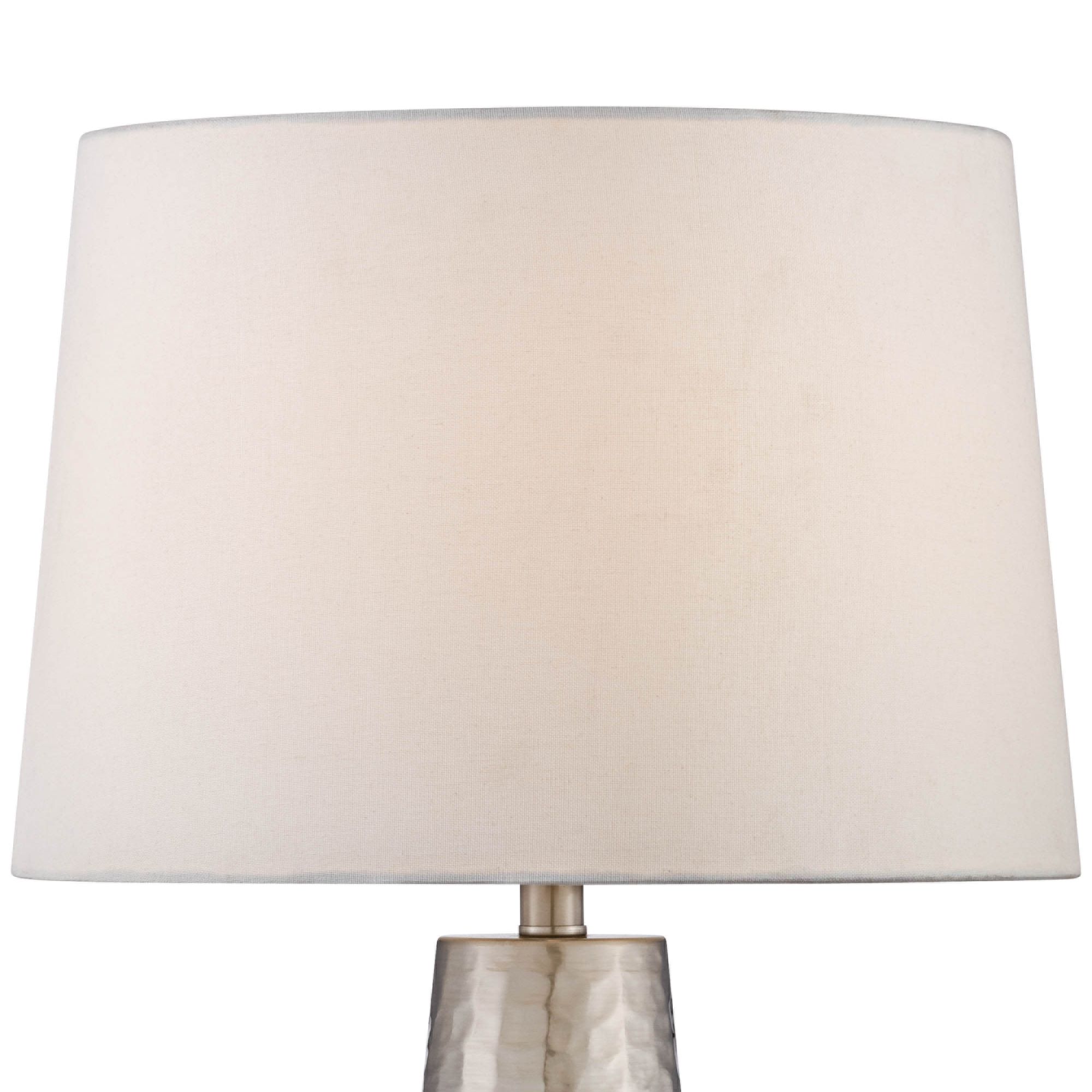Image 3 Mandy 25 3/4" Silver Leaf Hammered Metal Cylinder Table Lamp more views