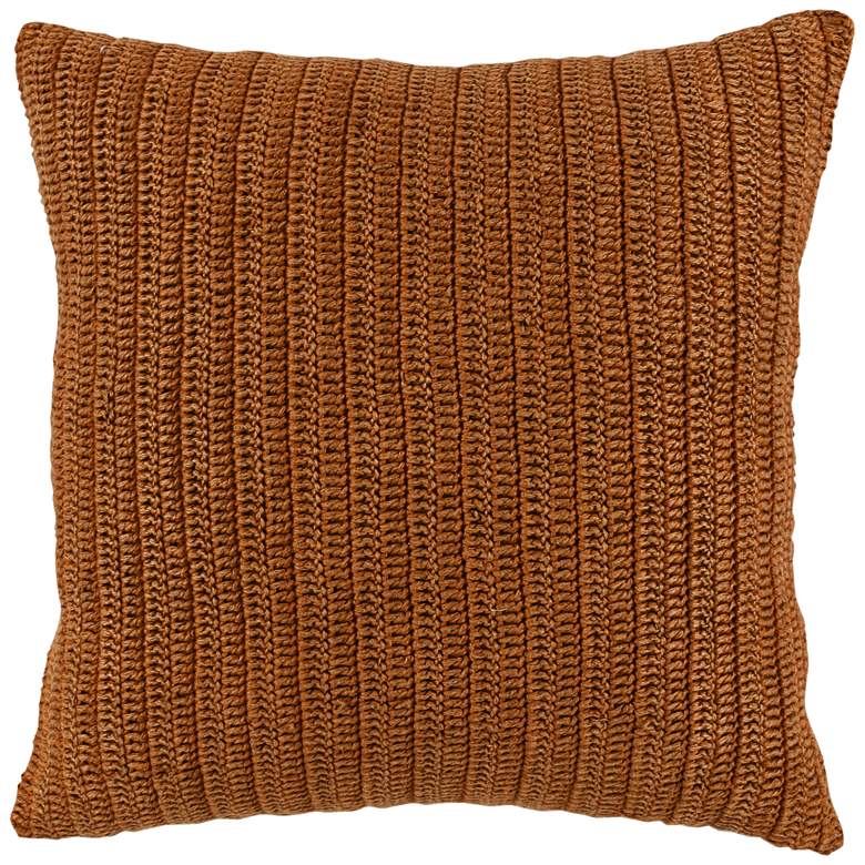 Image 2 Mandy Orange Saffron Striped 22 inch Square Decorative Pillow