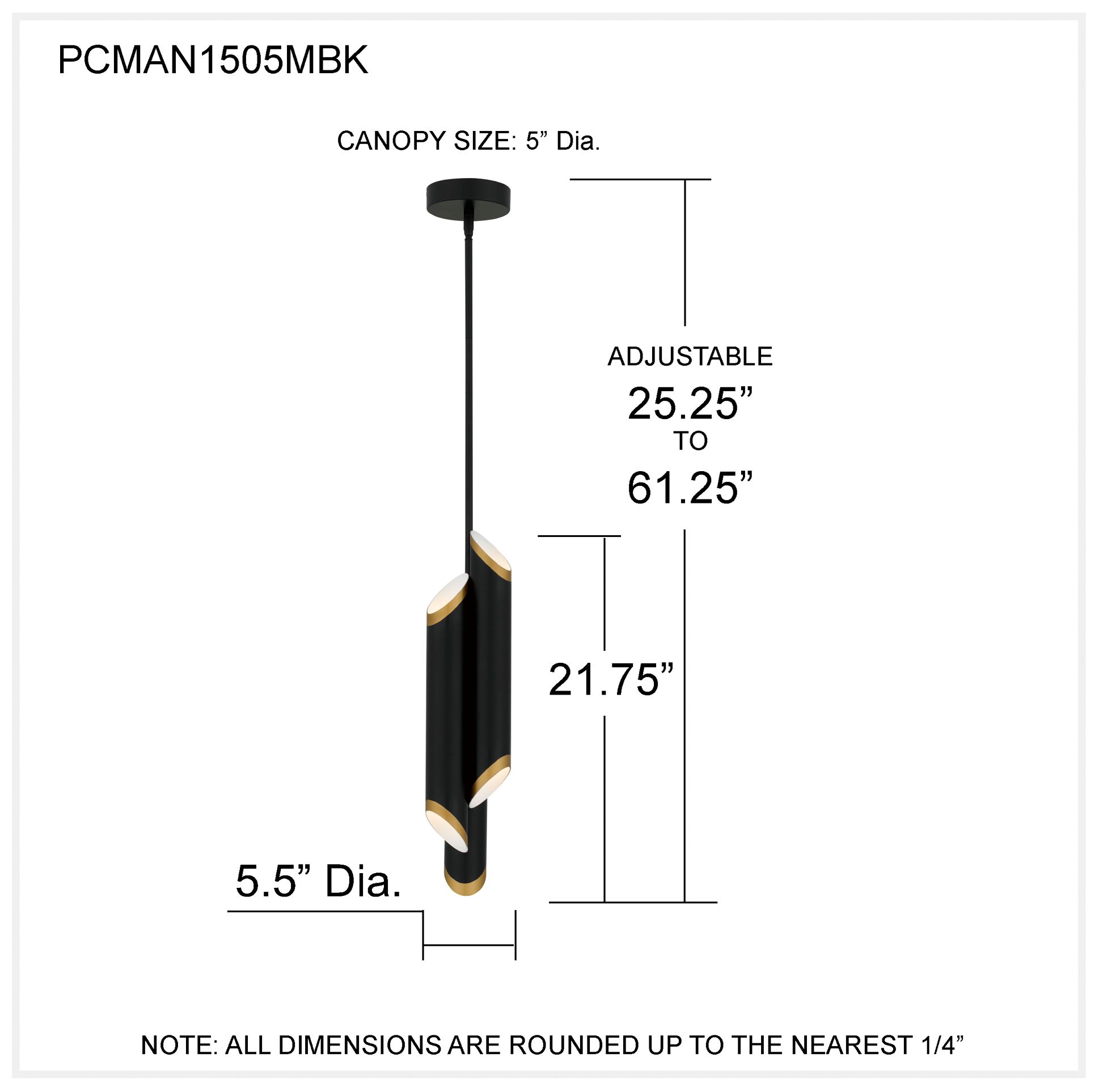 Manelis Integrated LED Matte Black Mini Pendant Light