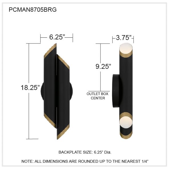 Manelis Integrated LED Matte Black Wall Sconce