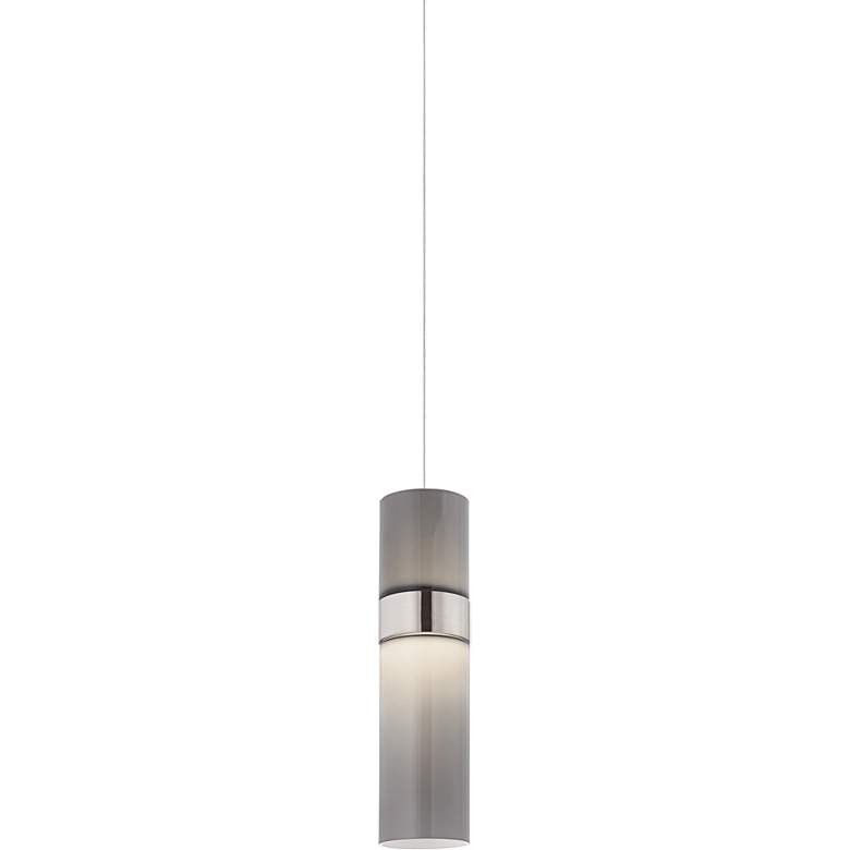 Image 1 Manette 3 1/2"W Nickel Smoke Glass LED Mini Pendant Light