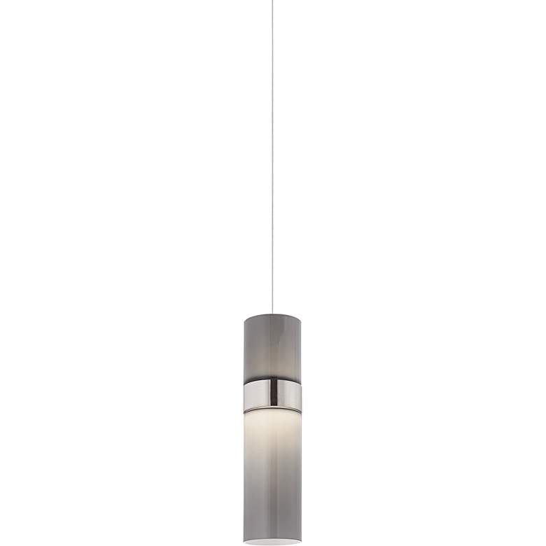 Image 1 Manette 3 1/2 inchW Nickel Smoke Glass LED Mini Pendant Light