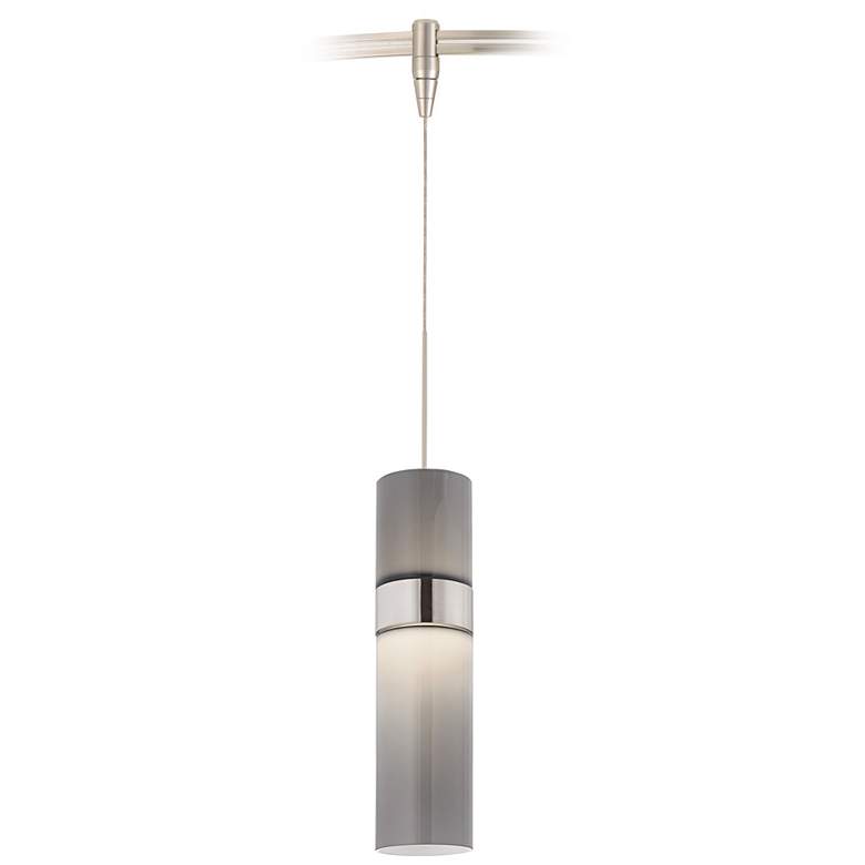Image 1 Manette 3 1/2"W Nickel Smoke Glass Monorail LED Mini Pendant