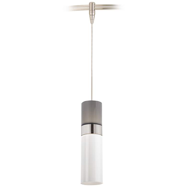 Image 1 Manette 3 1/2"W Nickel Smoke White Monorail LED Mini Pendant