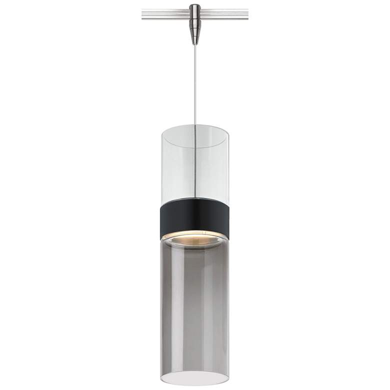 Image 1 Manette 3 1/2"W Smoke Glass Nickel LED Monorail Mini Pendant