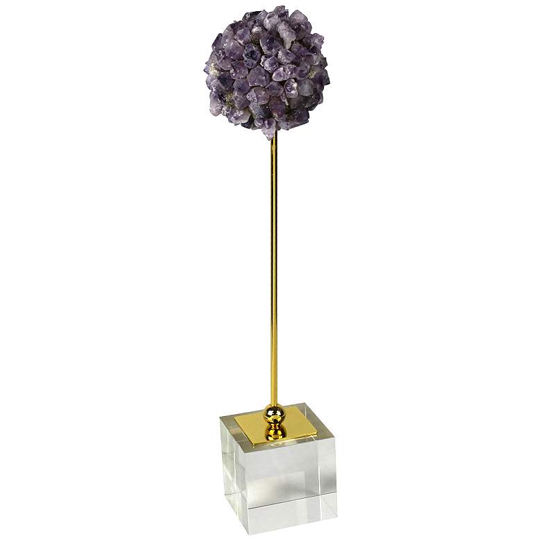 Image 1 Mangels Large Amethyst and Gold Stone on Stand